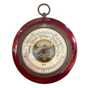 Antique Barometer West Germany Weather Brass Dial SWIFT Stormy Rain Fair V. Dry